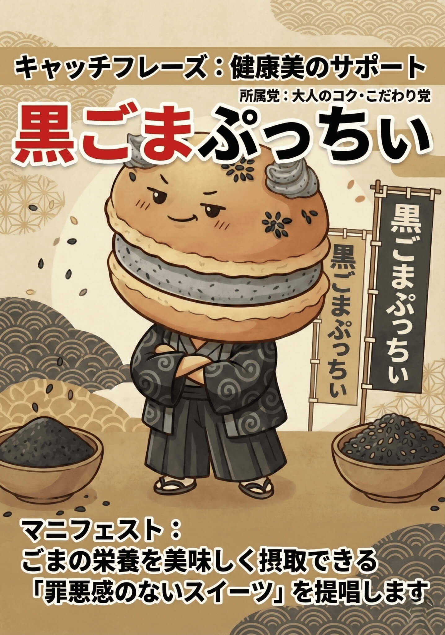 黒ごまぷっちいイラスト